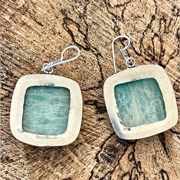 Beautiful Shade of Green Amazonite Earrings 2” - Picture 7 of 12